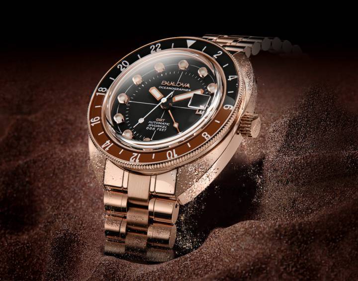 El Oceanographer GMT marca la última evolución de la serie de archivo de inspiración vintage y rinde homenaje al reloj 'Devil Diver' de los años 70. Está disponible en tres versiones, cada una con un precio inferior a 1.200 dólares.