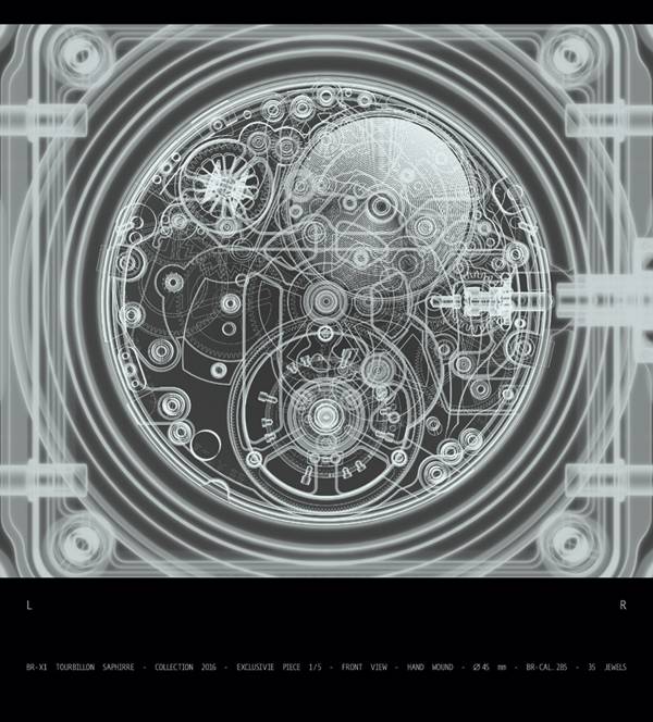 X-ray of the BR-X1 Tourbillon Sapphire de Bell & Ross
