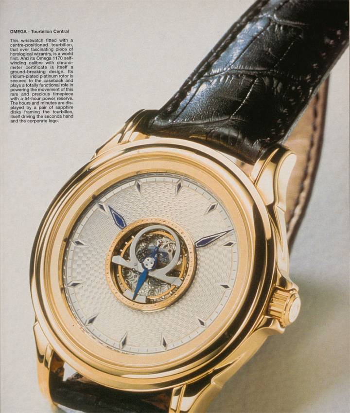 El primer Omega Central Tourbillon, presentado en Europa Star en 1995. 