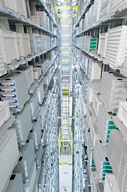 El almacen automatizado e las nuevas instalaciones de Rolex en Bienne, Suiza