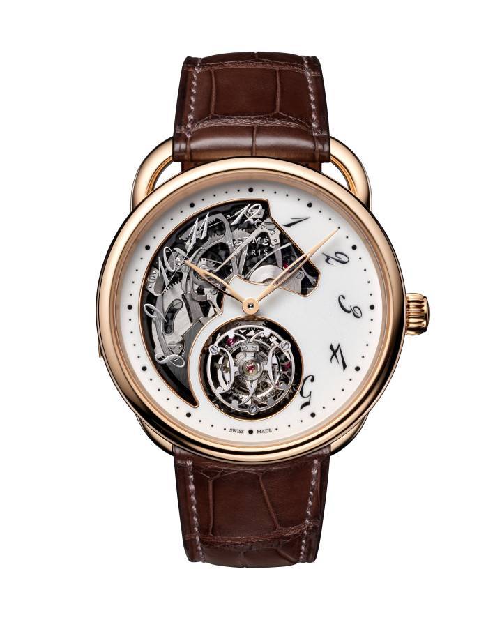Arceau Lift Tourbillon Répétition Minutes con esfera lacada en blanco 