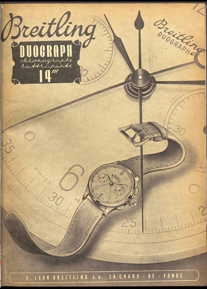 El Breitling Duograph, anunciado en Europa Star en 1944.