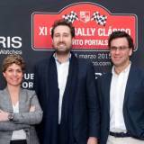 Susana Cabello Cid, nueva Directora de Marketing y Comunicación de Oris, junto a Toni Dezcallar, organizador del rally, y Álvaro Irala, capitán de Puerto Portals