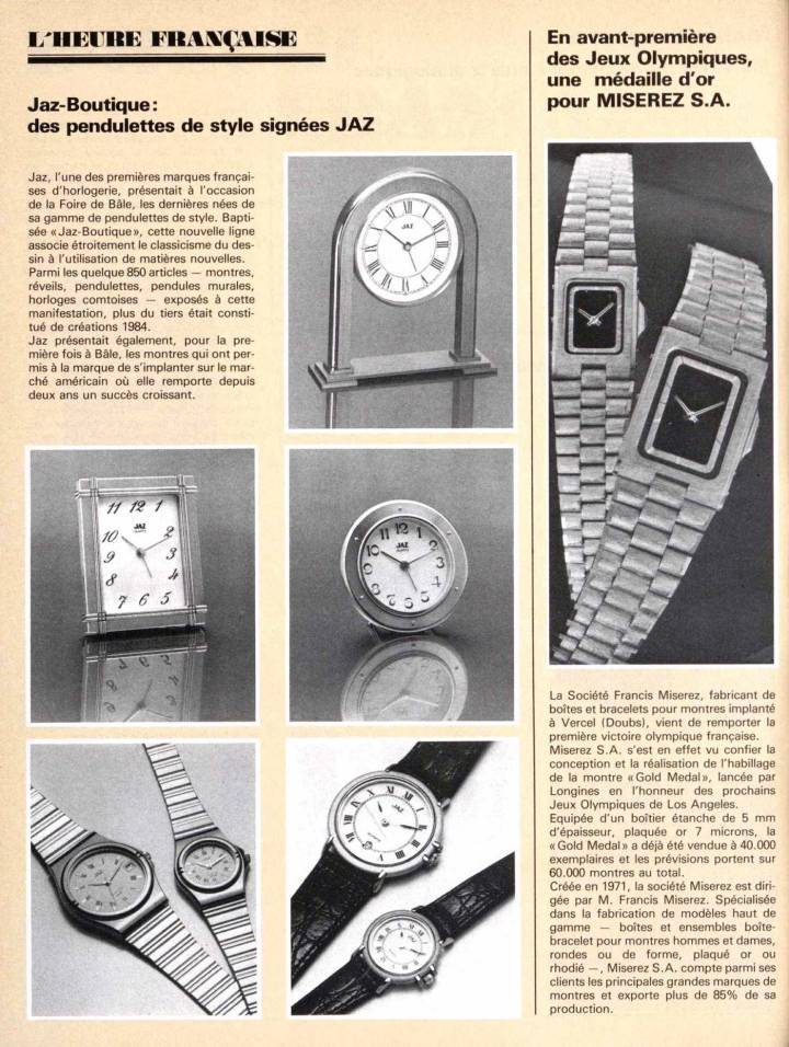 El reloj Longines Gold Medal para los Juegos Olímpicos de Los Angeles en 1984 (arriba a la derecha)