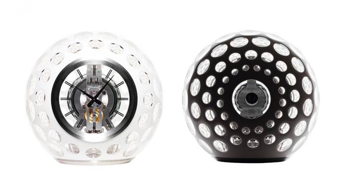 Atmos Clock de Hermès & Manufacture Jaeger-LeCoultre / Izquierda: Frente & Derecha: Trasera