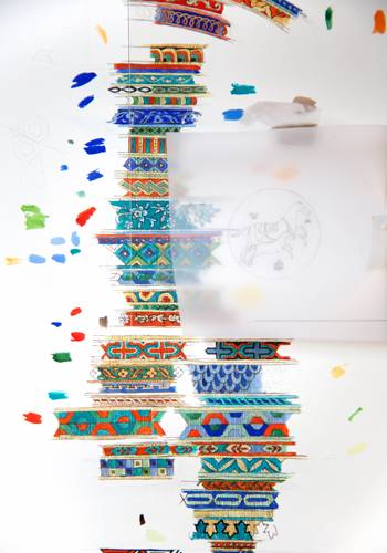 Ensayos de color para las esferas del Hermès' «Cheval d'Orient» 