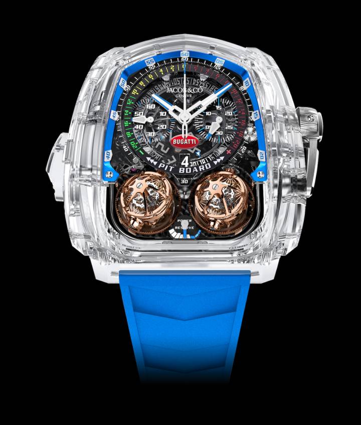 En 2021, Jacob & Co.ha lanzado nuevos relojes de su colección Twin Turbo Furious que cuentan con una caja de cristal de zafiro totalmente transparente y un repetidor de minutos decimales, una novedad en el mundo de la alta relojería. Esto incluye el reloj «Bugatti Blue», que rinde homenaje al fabricante de automóviles deportivos de alto rendimiento.