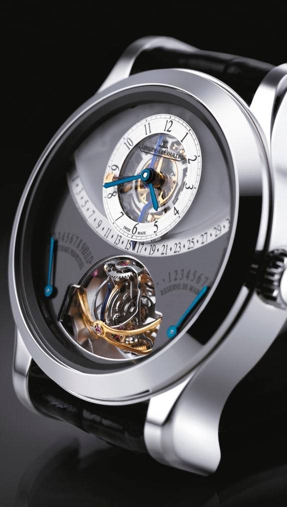Jaeger-LeCoultre Master Gyrotourbillon I (2004). Durante mucho tiempo, la complicación más completa de la Manufactura Jaeger-LeCoultre, este reloj combina un tourbillon esférico de doble eje con un calendario perpetuo retrógrado y una ecuación del tiempo.
