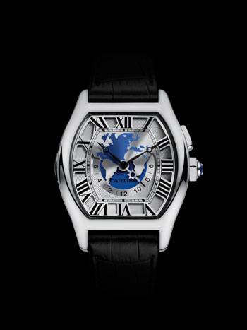 Cartier Tortue multiple time zone watch en oro blanco