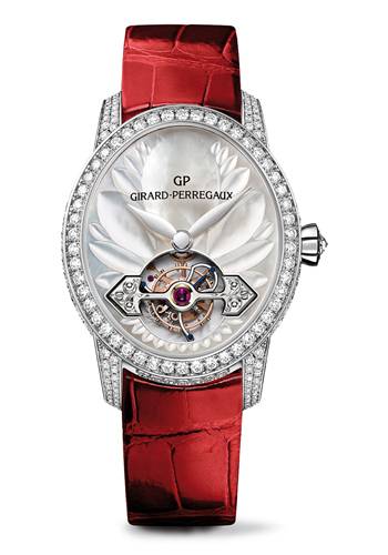 Cat's Eye Tourbillon con Puente de Oro (Correa Roja) de Girard-Perregaux