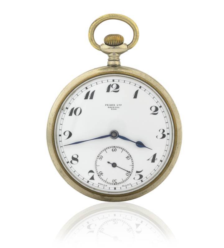 Reloj de bolsillo con números de estilo Breguet, alrededor de la década de 1910.