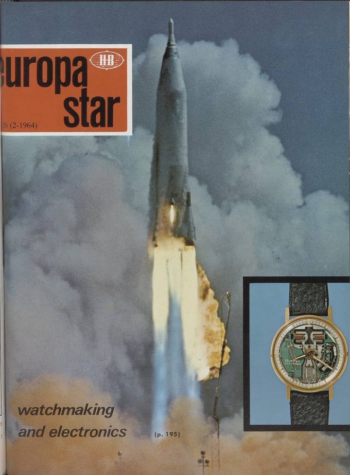 “Relojería y electrónica”: el Accutron de la Era Espacial en la portada de un número de 1964 de Europa Star
