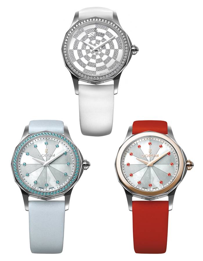 Arriba, Izquierda y Derecha: Admiral's Cup Lady A020/02579, A020/02580 & A020/02581 de Corum