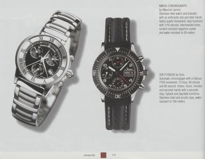 El cronógrafo 256 Flyback, un reloj Sinn por excelencia (imagen de una edición Europa Star de 1999).