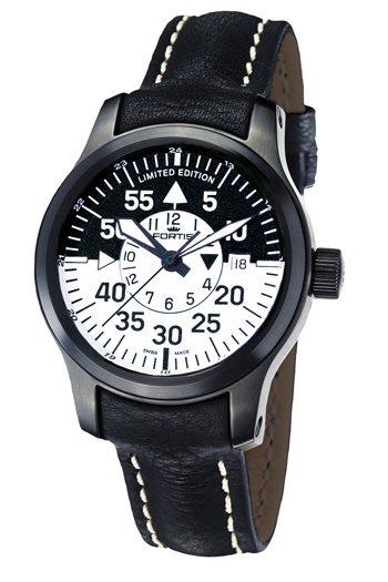 Fortis 672.18.11 L.01 B-42 Black Cockpit GMT (Correa de Piel de Becerro)