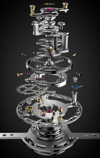 El movimiento que conduce el Osmior Tourbillon de la Manufacture Horlogère de la Vallée de Joux (MHVJ)