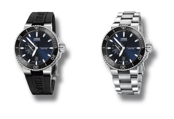 Dos versiones del nuevo Oris presenta el Oris Aquis Small Second, Date, con correa de caucho y con brazalete de acero inoxidable