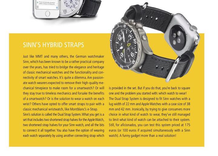Una de las últimas innovaciones «listas para usar» de Sinn: ¡una correa híbrida para relojes mecánicos y conectados! No vemos muchos en circulación, pero contribuyó a todo el debate sobre los relojes inteligentes...